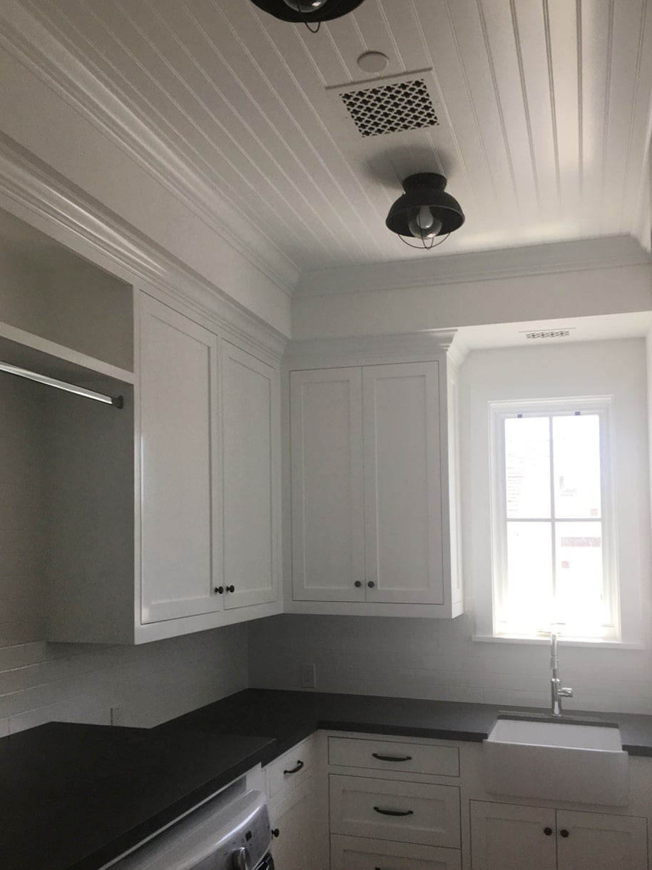 Beadboard Galley Kitchen Ceiling