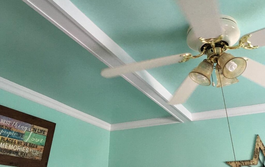 Bedroom Ceiling Box Beams With A Pop Of Color Windsorone