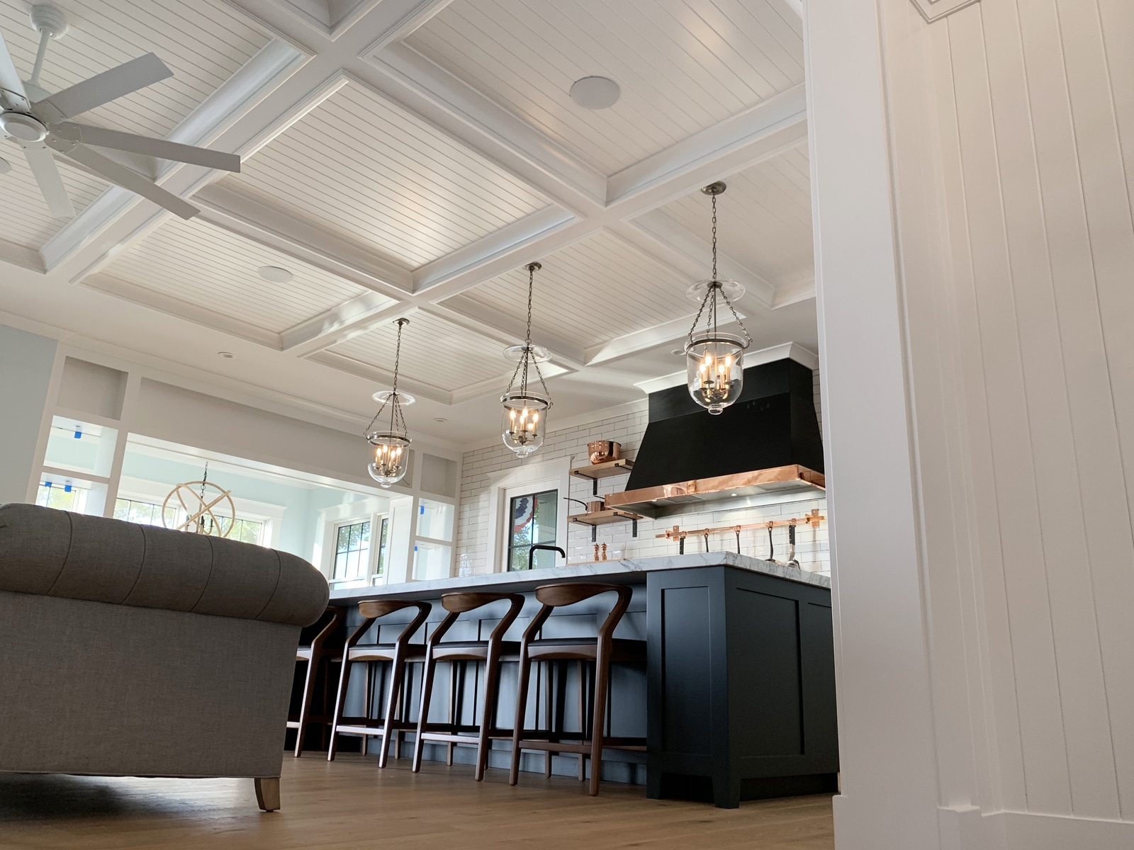 Coffered Ceiling With Beadboard In The