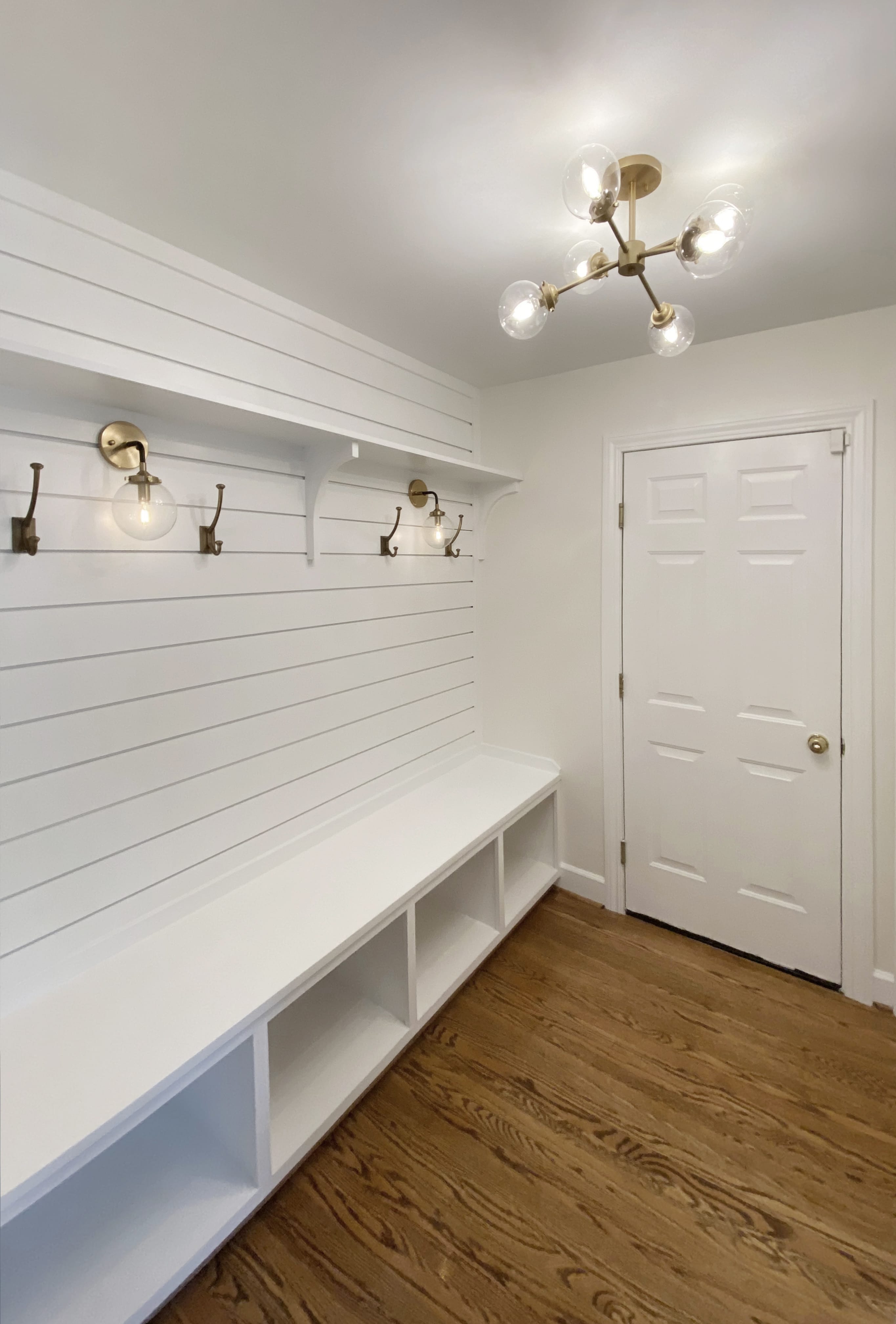 Shiplap Coat Room with Accent Lighting - WindsorONE