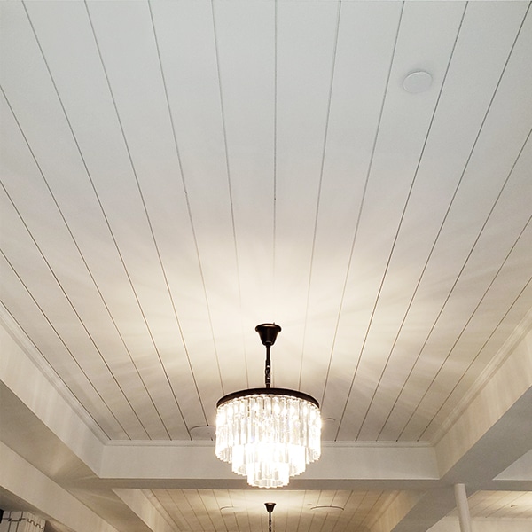 Banquet Hall Ceiling in Shiplap