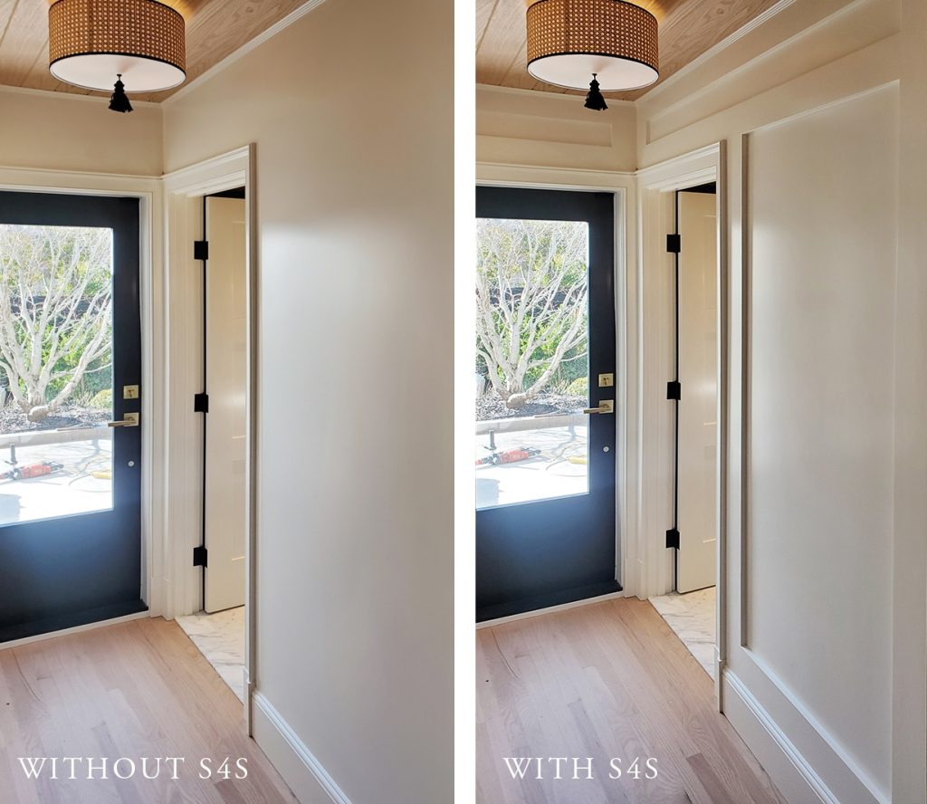 Comparison of entryway with and without S4S trim