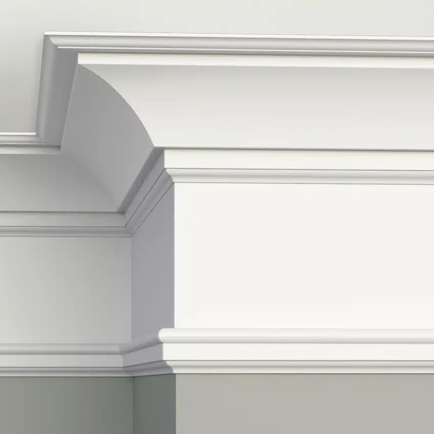 Detail of miter of WindsorONE Colonial Revival Crown