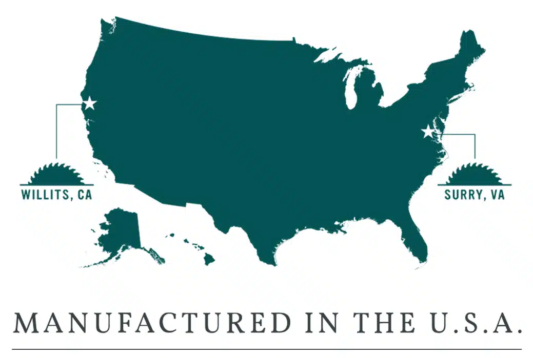 Map of the USA calling out Windsor Mills in CA & VA