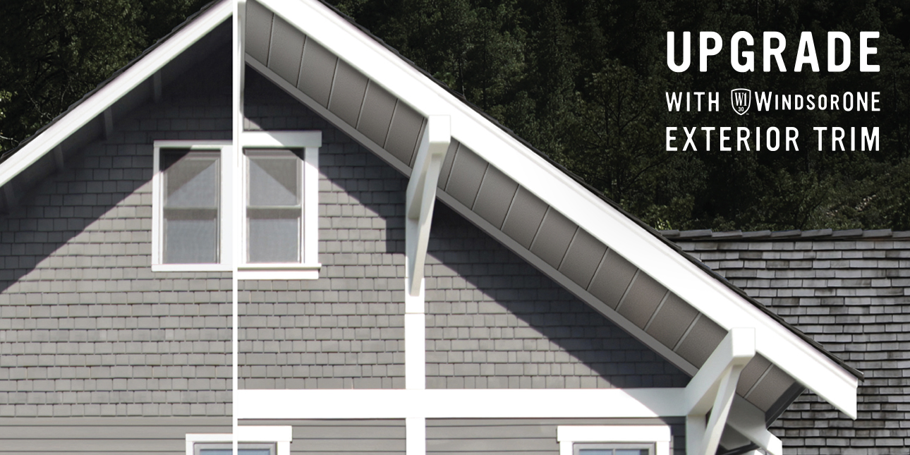 Upgrade your exterior with WindsorONE Trim side by side comparison of house exterior