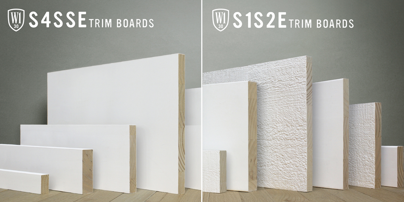 Side by side comparison of S4SSE Trim Boards and S1S2E Trim Boards, assorted sample sizes
