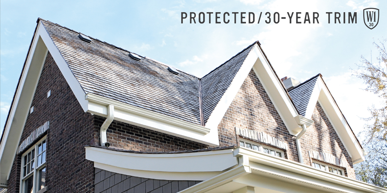Rake and Fascia trim on roofline, with WindsorONE Protected Exterior trim boards