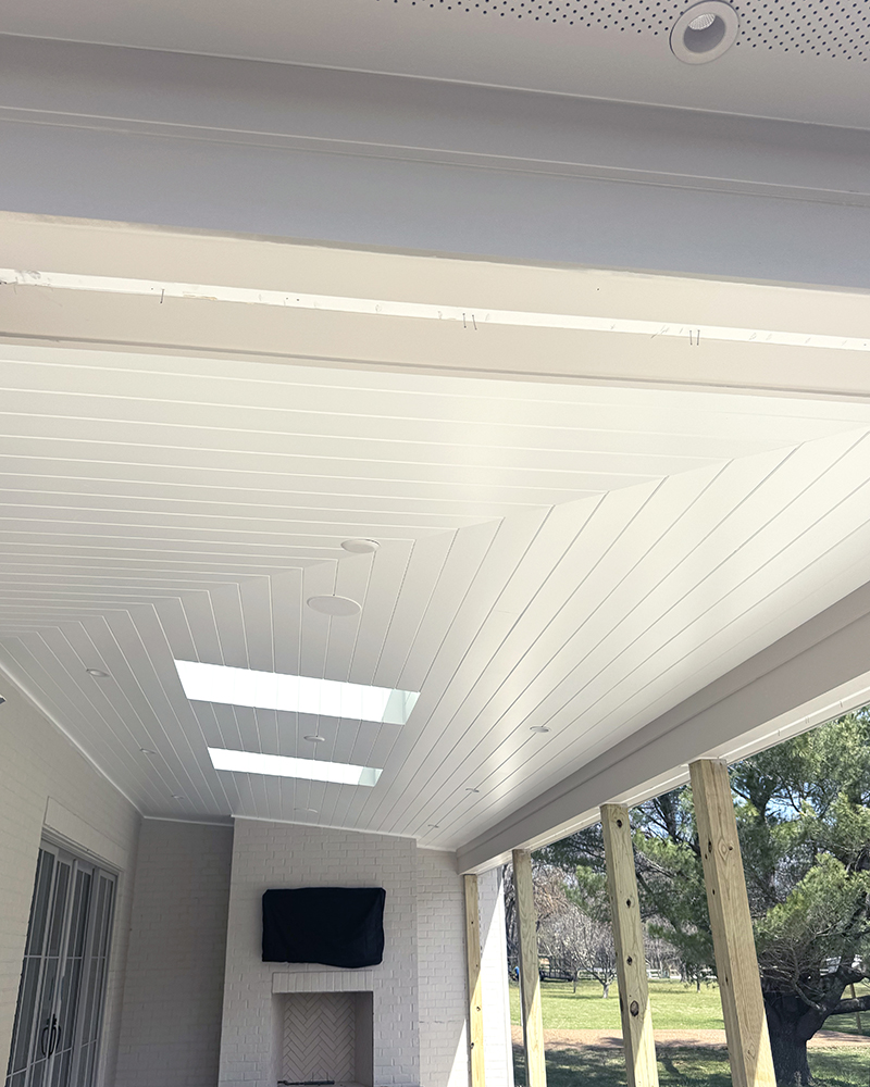 V-groove ceiling with skylight