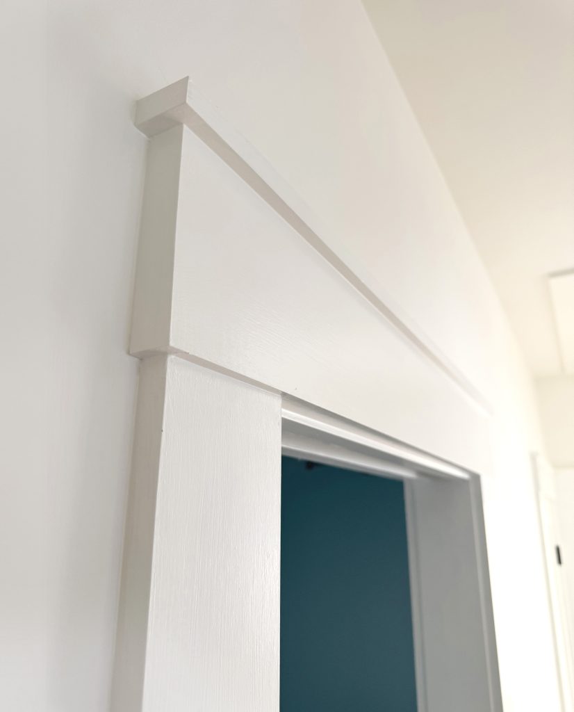 Detail of header molding of simple clean craftsman trim