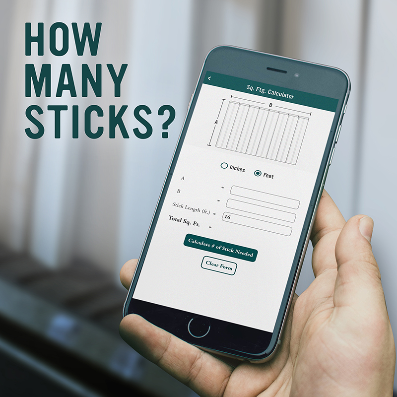 holding a phone with the W1 board calculator how many sticks headline top left
