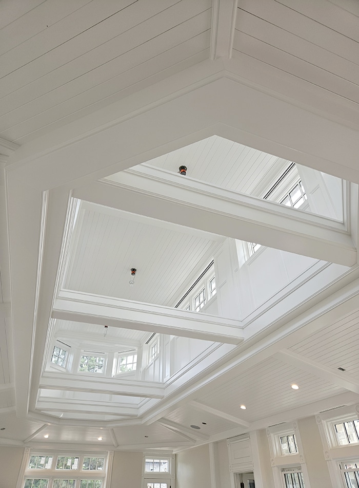 Tongue and Groove ceiling above an indoor swimming pool with WindsorONE SPBC4