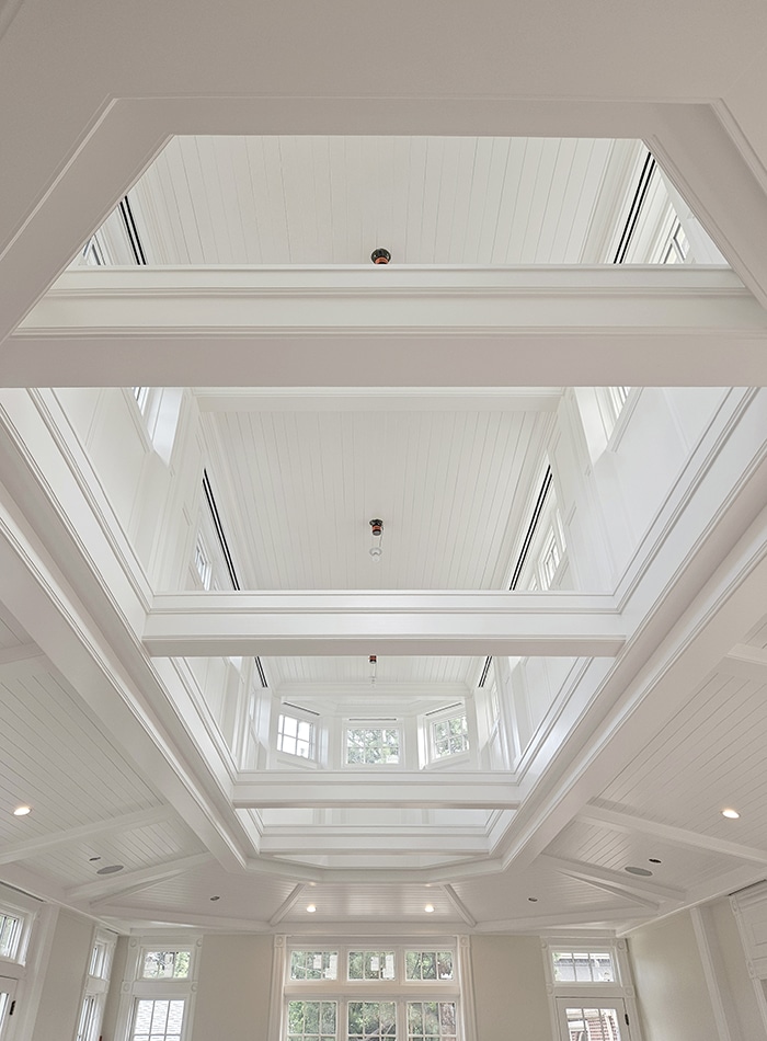 Tongue and Groove ceiling above an indoor swimming pool
