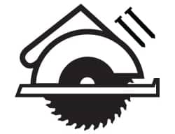 Icon of circular saw and nails