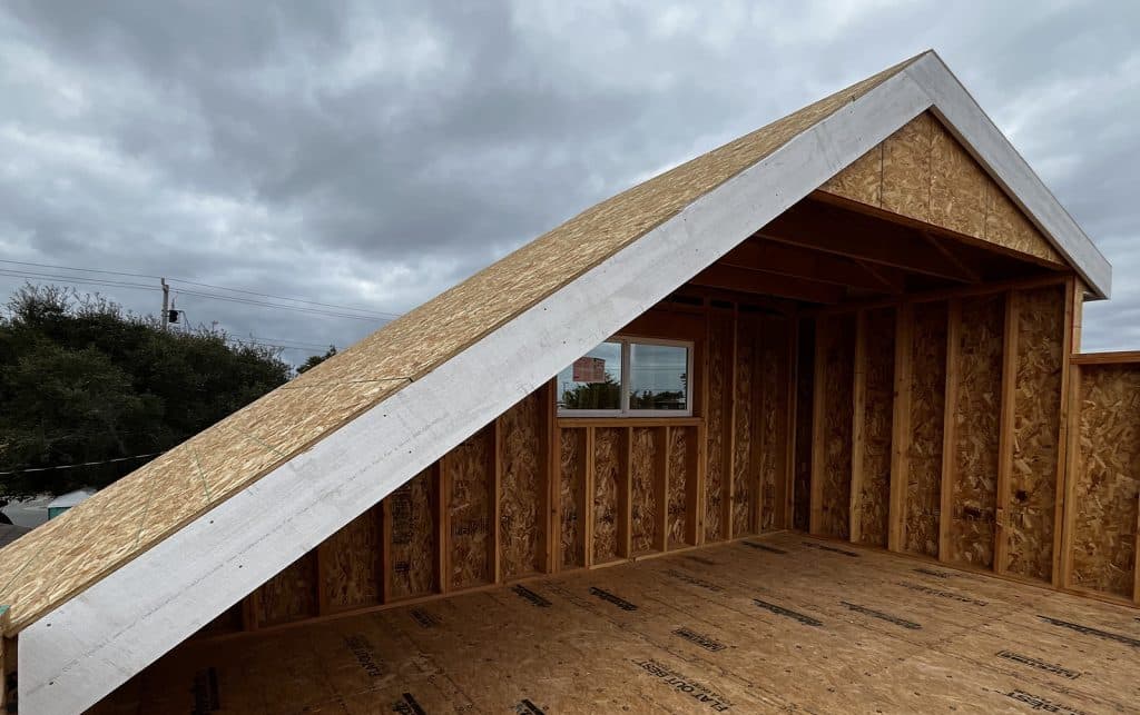 Exterior construction of the house with only S1S2E Facia installed