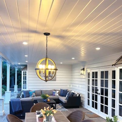 Tongue and Groove Exterior Ceiling