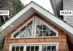 Showing the difference between soffits and fascia