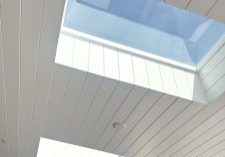 vgroove boards ceiling with 2 skylights